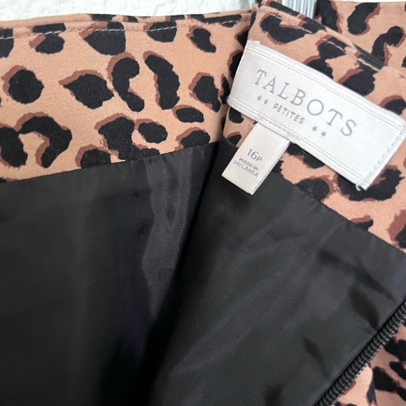 Talbots Animal Print Leopard Print Pencil Skirt Size 16P - Picture 4 of 7
